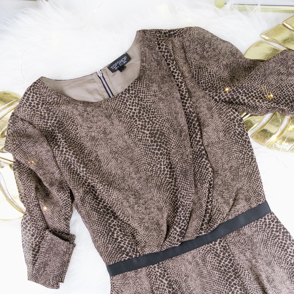 Topshop - Brown Python Drapery Dress - image 1